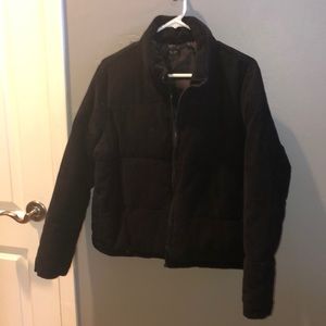 Brandy melville corduroy black puffy jacket